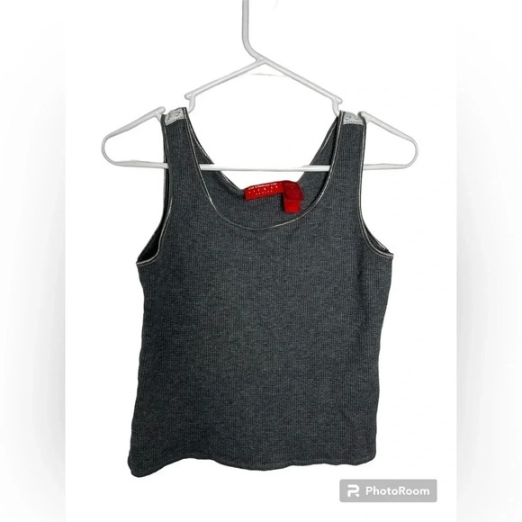 Liz Claiborne Petite Small Gray tank with lace accent on top of each shoulder - Picture 1 of 3